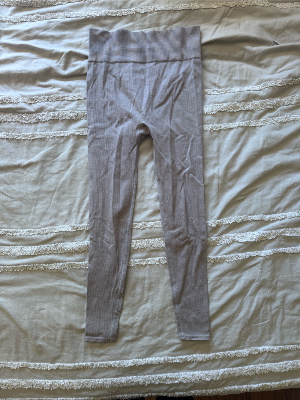 Seamless Rib Hem High-Waist Leggings in lilac Taupe